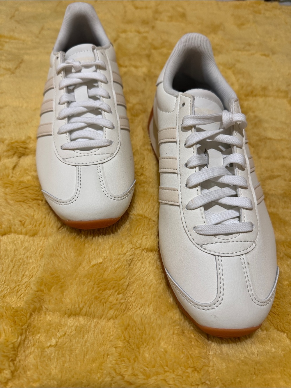 adidas Cream Low-Top Sneakers with Gum Sole